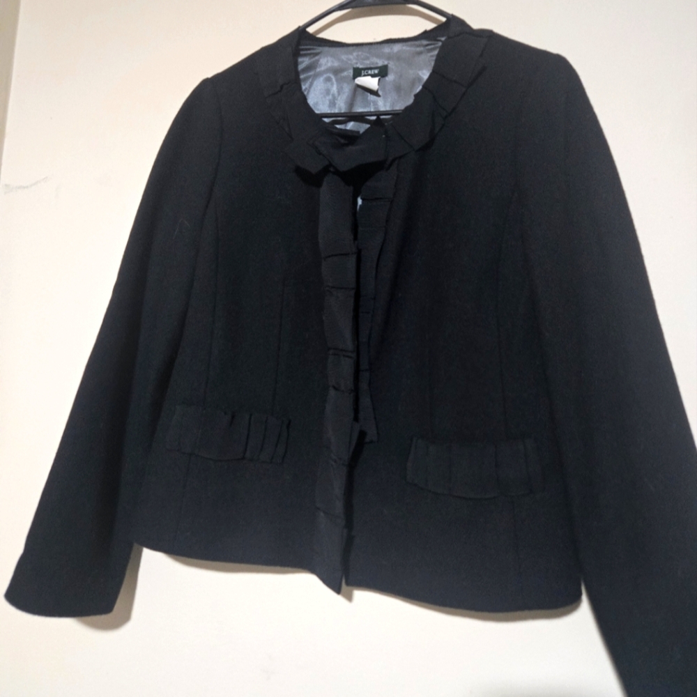J. Crew Black Tailored Blazer with Textured Finish